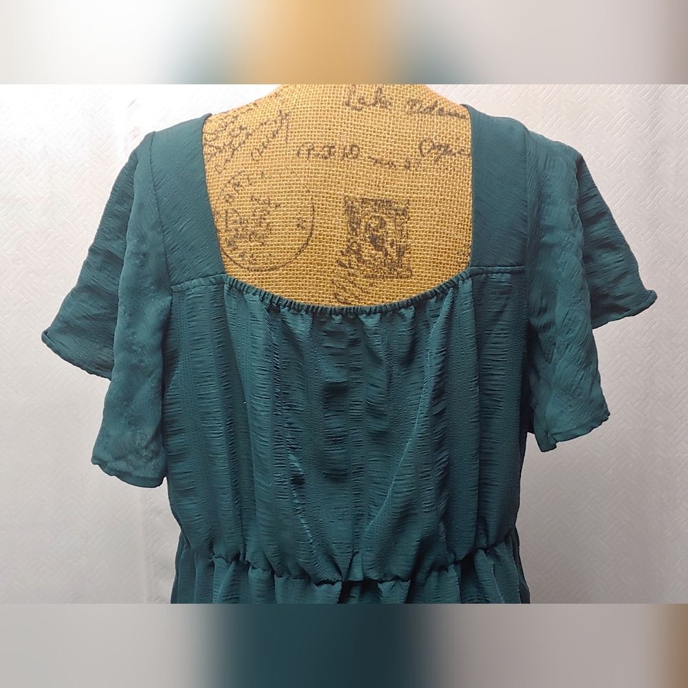 Bloomchic Plain Ruched Drawstring Ruffle Tiered D… - image 5